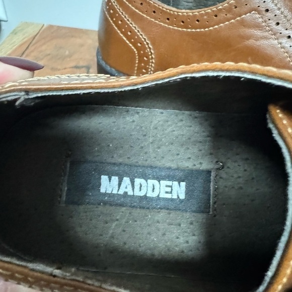 Madden Franky Brown Faux Leather Wingtip Dress Shoes Mens 8.5M main image 6